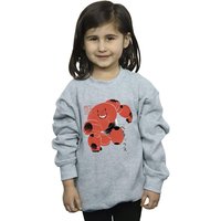 Disney Girl's Big Hero 6 Baymax Suite Pose Sweatshirt in Grey | Size: 9 Years
