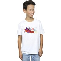 Disney Boy's Big Hero 6 Baymax Hiro Bridge T-Shirt in White | Size: 3-4 Years