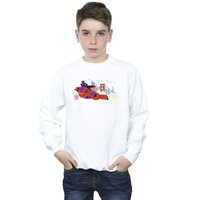 Disney Boy's Big Hero 6 Baymax Hiro Bridge Sweatshirt in White | Size: 9 Years