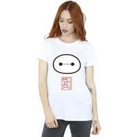 Disney Women's Big Hero 6 Baymax Icon Cotton Boyfriend T-Shirt in White | Size: Small