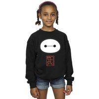Disney Girl's Big Hero 6 Baymax Icon Sweatshirt in Black | Size: 7-8 Years