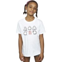 Disney Girl's Big Hero 6 Baymax Many Poses Cotton T-Shirt in White | Size: 3-4 Years