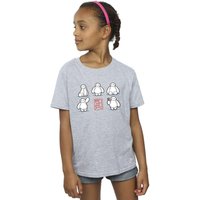 Disney Girl's Big Hero 6 Baymax Many Poses Cotton T-Shirt in Grey | Size: 3-4 Years