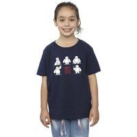 Disney Girl's Big Hero 6 Baymax Many Poses Cotton T-Shirt in Navy | Size: 3-4 Years