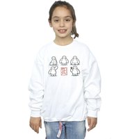 Disney Girl's Big Hero 6 Baymax Many Poses Sweatshirt in White | Size: 5-6 Years