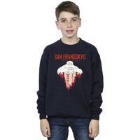 Disney Boy's Big Hero 6 Baymax San Fransokyo Heart Sweatshirt in Navy | Size: 7-8 Years