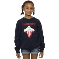Disney Girl's Big Hero 6 Baymax San Fransokyo Heart Sweatshirt in Navy | Size: 9 Years