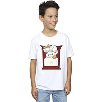 Disney Boy's Big Hero 6 Baymax Frame Support T-Shirt in White | Size: 9 Years
