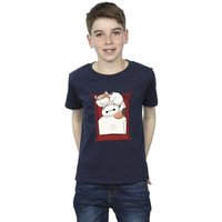 Disney Boy's Big Hero 6 Baymax Frame Support T-Shirt in Navy | Size: 5-6 Years