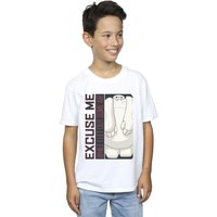 Disney Boy's Big Hero 6 Baymax Excuse Me Some Air T-Shirt in White | Size: 12-13 Years