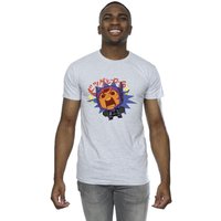 Disney Men's Big Hero 6 Baymax Hiro Angry Manga T-Shirt in Grey | Size: 2XL