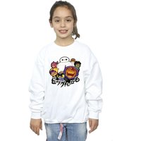 Disney Girl's Big Hero 6 Baymax Group Manga Sweatshirt in White | Size: 12-13 Years