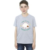 Disney Boy's Big Hero 6 Baymax Hugs Everyday T-Shirt in Grey | Size: 7-8 Years