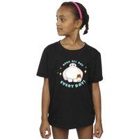 Disney Girl's Big Hero 6 Baymax Hugs Everyday Cotton T-Shirt in Black | Size: 3-4 Years