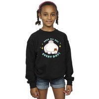 Disney Girl's Big Hero 6 Baymax Hugs Everyday Sweatshirt in Black | Size: 3-4 Years