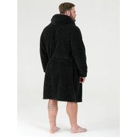 D555 Men's Newquay Hooded Kingsize Dressing Gown in Black | Size: 5XL