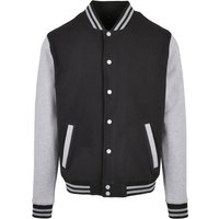 Build Your Brand Men's Basic College Jacket in Black | Size: XS