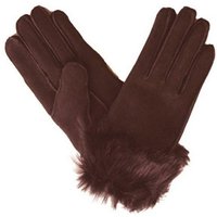 Eastern Counties Leather Women's Toscana Trim Cuff Sheepskin Gloves in Brown | Size: Large