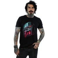 Star Wars Men's Mandalore Helmet Reflection T-Shirt in Black | Size: Large