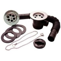 Oracstar Robimatic Waste Overflow Bath Kit - Black/Chrome - One Size