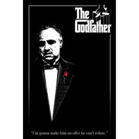 The Godfather Red Rose Poster in Black