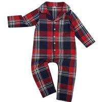 Larkwood Tartan All-In-One Nightwear in Red | Size: 0-6 m