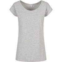 Build Your Brand Women's Wide Neck T-Shirt in Grey | Size: Medium
