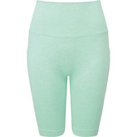 TriDri Women's Melange Melange Seamless 3D Cycling Shorts in Mint | Size: Large
