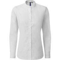 Premier Women's Grandad Collar Formal Shirt in White | Size: 2XL