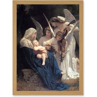 Artery8 William Adolphe Bouguereau Song Of Angels A4 Artwork Framed Wall Art Print in Light Oak