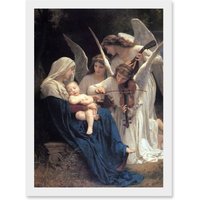 Artery8 William Adolphe Bouguereau Song Of Angels A4 Artwork Framed Wall Art Print in White