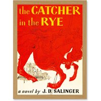 Artery8 Book Cover Catcher In The Rye Salinger Classic Novel A4 Artwork Framed Wall Art Print in Light Oak