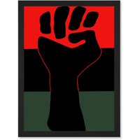 Artery8 Political Civil Rights Black Power Fist African American USA A4 Artwork Framed Wall Art Print