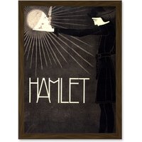 Artery8 Hamlet Shakespeare Netherlands Theatre Stage Play Vintage A4 Artwork Framed Wall Art Print in Brown