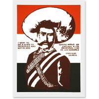 Artery8 Mexico Zapata Revolutionary Martyr Mexican A4 Artwork Framed Wall Art Print in White