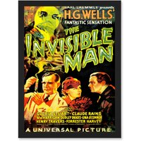 Artery8 The Invisible Man Hg Wells Classic Horror Sci Fi USA A4 Artwork Framed Wall Art Print in Black
