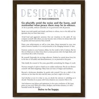 Artery8 Max Ehrmann Desiderata Poetry A4 Artwork Framed Wall Art Print in Brown