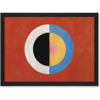 Artery8 Hilma Af Klint Svanen Abstract Circles Painting A4 Artwork Framed Wall Art Print in Black