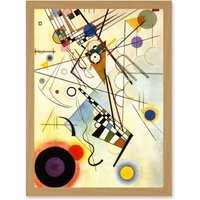 Artery8 Kandinsky Composition VIII A4 Artwork Framed Wall Art Print in Light Oak