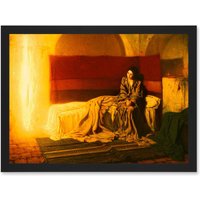 Artery8 Tanner The Annunciation A4 Artwork Framed Wall Art Print in Black