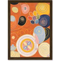 Artery8 Modern Hilma Af Klint Abstract Painting A4 Artwork Framed Wall Art Print in Brown