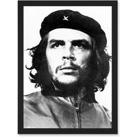 Artery8 Revolutionary Che Guevara Photo Iconic Korda Portrait A4 Artwork Framed Wall Art Print in Black