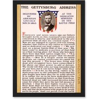 Artery8 War US Civil President Abraham Lincoln Gettysburg Address A4 Artwork Framed Wall Art Print in Black