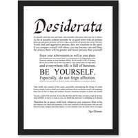 Artery8 Desiderata Ehrmann Go Placidly Amid Yourself Quote A4 Artwork Framed Wall Art Print in Black