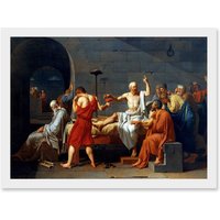 Artery8 Painting Historic Study Greece David Death Socrates A4 Artwork Framed Wall Art Print in White