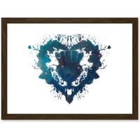 Artery8 Ink Splat Thistle Heart Scotland A4 Artwork Framed Wall Art Print in Brown