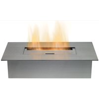 Adam Fires & Fireplaces Small Bio Ethanol Burner in Stainless Steel, 1.5L Capacity in Grey