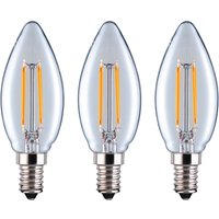 C35 Candle E14 250 Straight Filament Dimmable Light Bulb Pack Pack 3