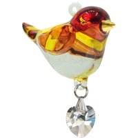 Wild Things Pretty Little Bird Glass Hanging Ornament Goldfinch in Gold