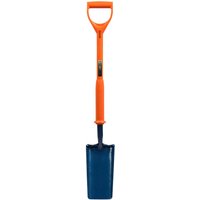Pegdev Shocksafe Insulated Cable Laying Shovel 28" - Narrow Trenches, BS8020:2002 in Orange